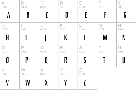 Primary-Bold uppercase A-Z preview