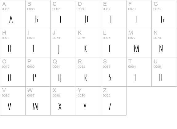 PrimaryStone-Left uppercase A-Z preview