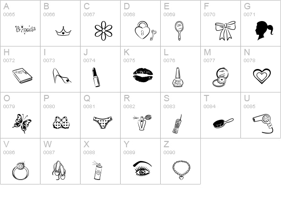Princess BV uppercase A-Z preview