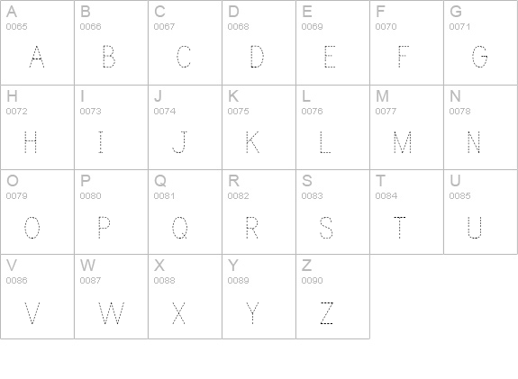 Print Dashed uppercase A-Z preview