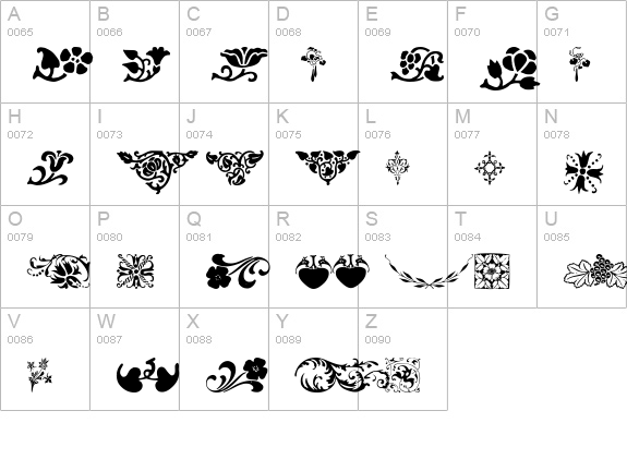 Printers Ornaments One uppercase A-Z preview