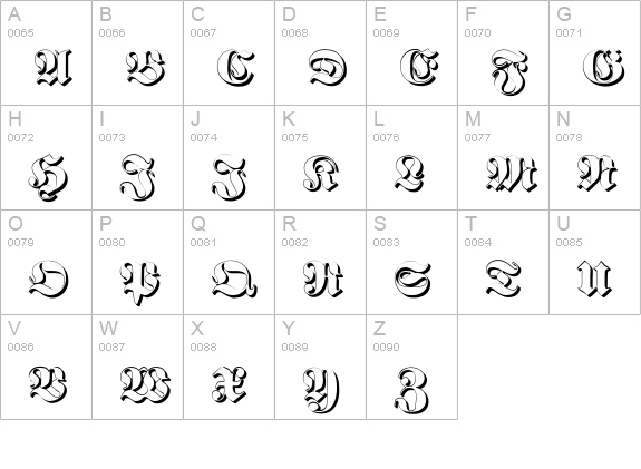 Proclamate Embossed Heavy uppercase A-Z preview