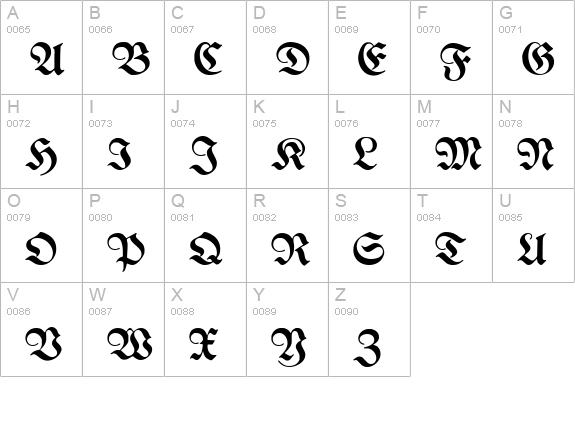 Proclamate Light Light uppercase A-Z preview