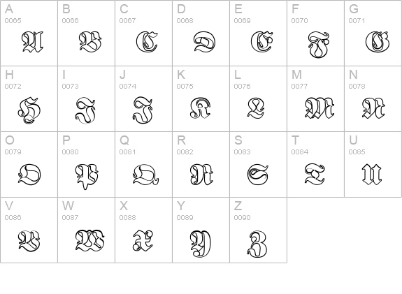Proclamate Outline Heavy uppercase A-Z preview