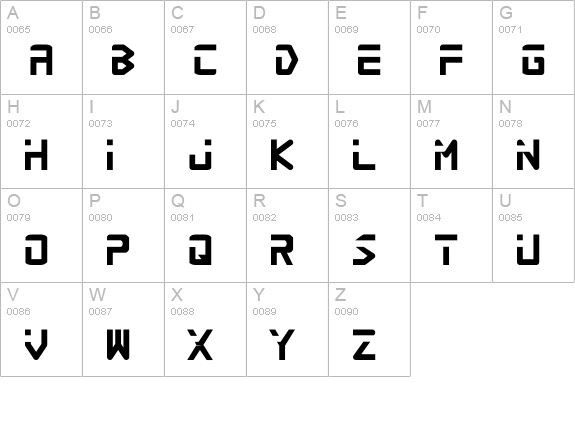 Procyon uppercase A-Z preview