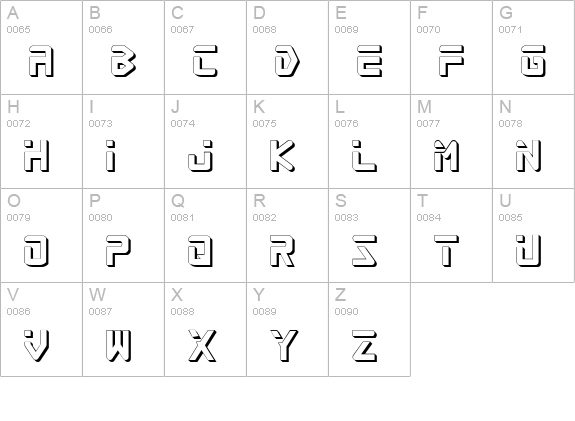 Procyon Shadow uppercase A-Z preview