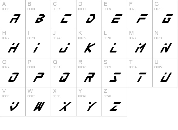 Procyon Super Italic uppercase A-Z preview