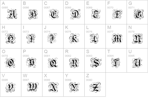 Prodigal uppercase A-Z preview