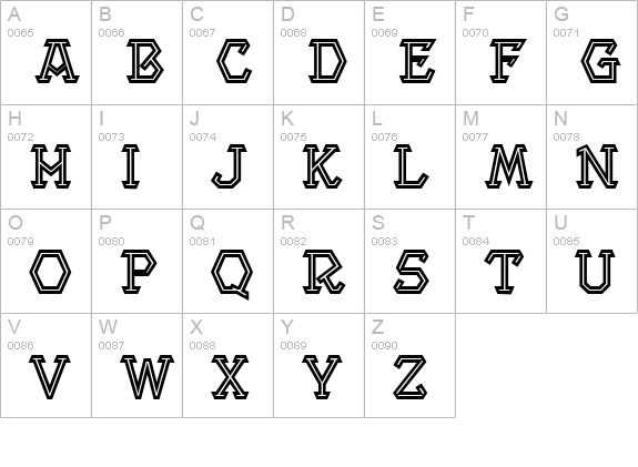 ProjectBold Inline uppercase A-Z preview