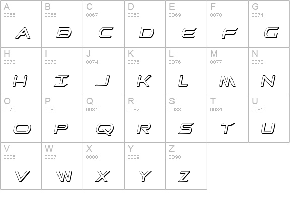 Promethean Shadow Italic uppercase A-Z preview