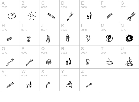 Providence-Dingbats uppercase A-Z preview
