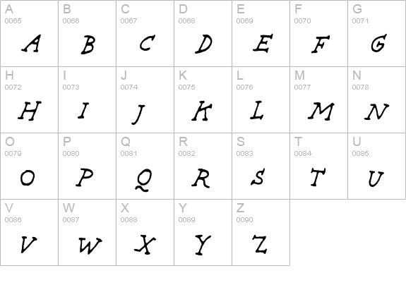 Providence-Italic uppercase A-Z preview