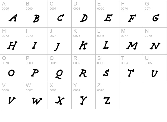 Providence-ItalicBold uppercase A-Z preview