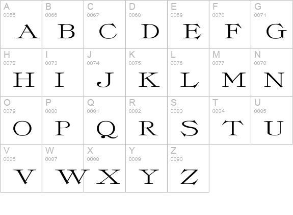 ProvLite Ex uppercase A-Z preview