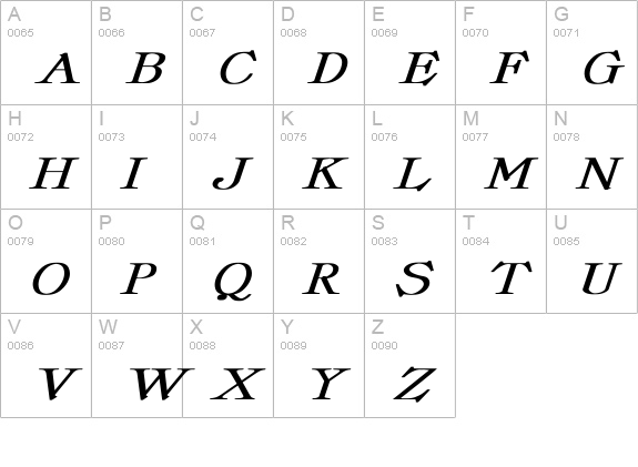 ProvLite Wd Bold Italic uppercase A-Z preview