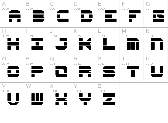 Pseudo BRK uppercase A-Z preview