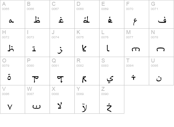 Psuedo Saudi uppercase A-Z preview