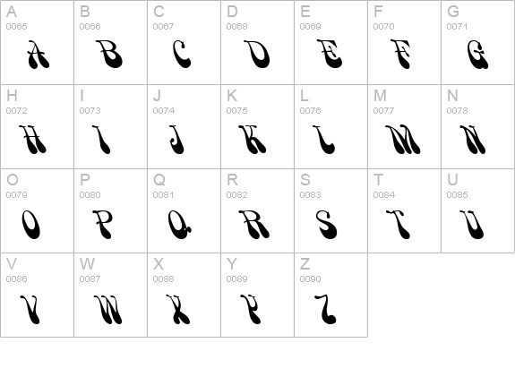 Psychadelic Regular uppercase A-Z preview