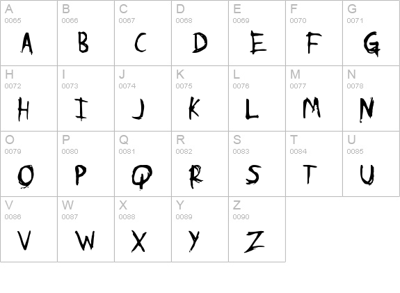Psycho Poetry uppercase A-Z preview