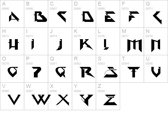 PsyType uppercase A-Z preview