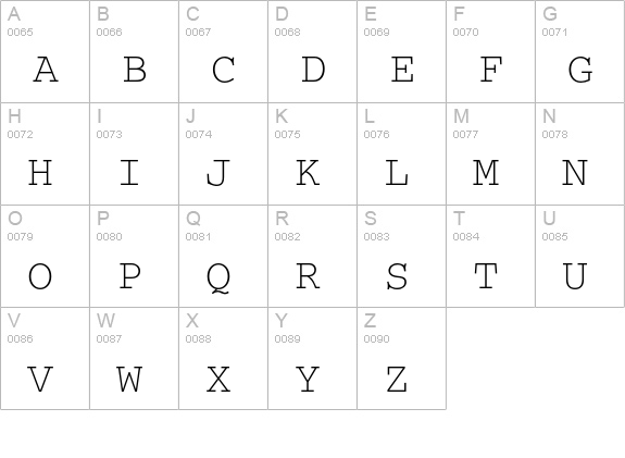 PT Courier Cyrillic uppercase A-Z preview