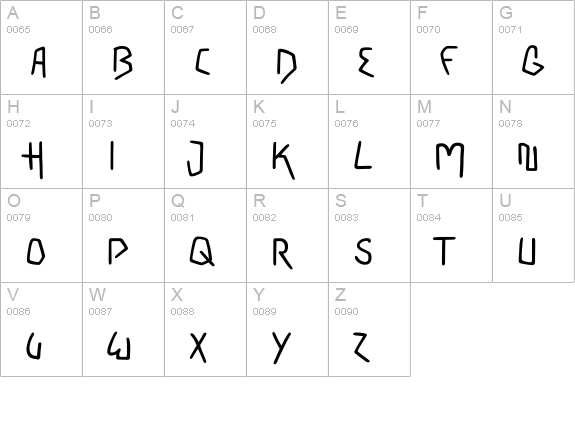 PT Script Earthquake uppercase A-Z preview