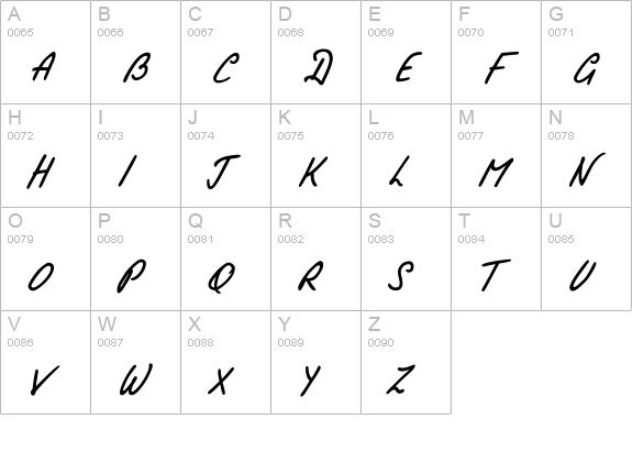 PT Script Stream uppercase A-Z preview