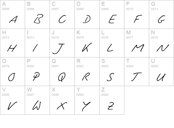 PT Script Zephyr uppercase A-Z preview