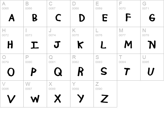 Puberty Strike uppercase A-Z preview