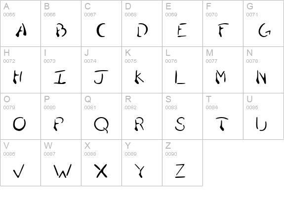 Puddle Oozing uppercase A-Z preview