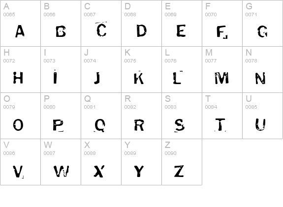 Puddleduck uppercase A-Z preview