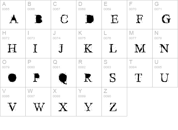 Pudmonkey Regular uppercase A-Z preview