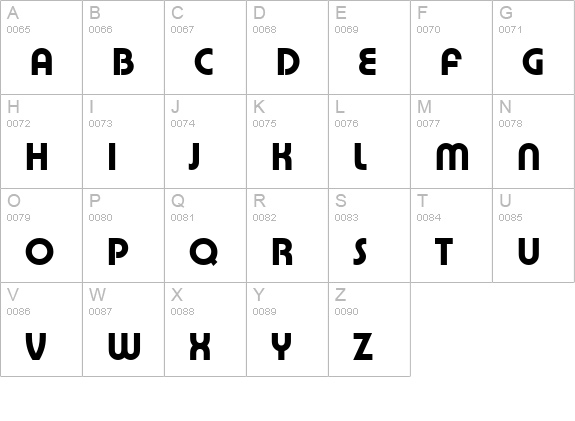 Puente-Medium-Regular uppercase A-Z preview