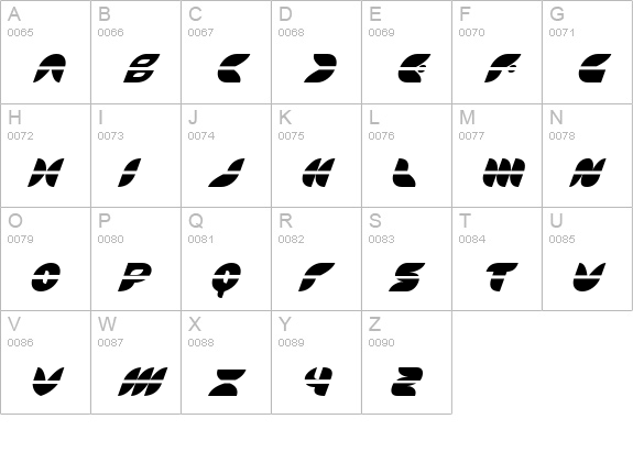 Puff Angel Laser Italic uppercase A-Z preview