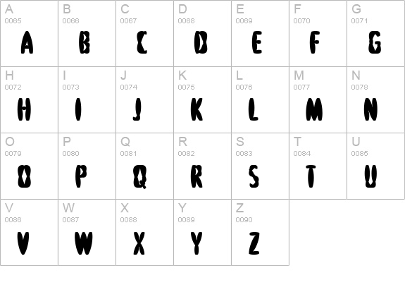 PuffedRiceBlack uppercase A-Z preview