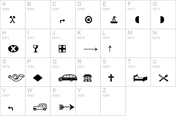 Pullman-Symbol uppercase A-Z preview