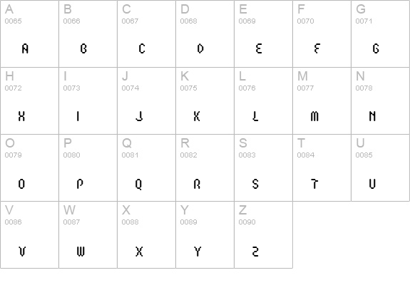 PulsarGClass uppercase A-Z preview