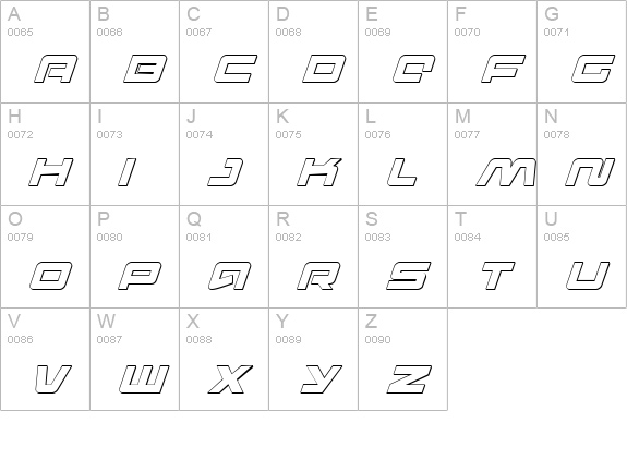 Pulse Rifle 3D Italic uppercase A-Z preview