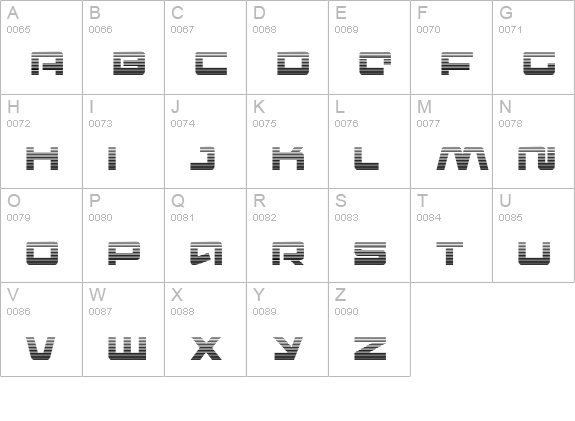 Pulse Rifle Gradient uppercase A-Z preview