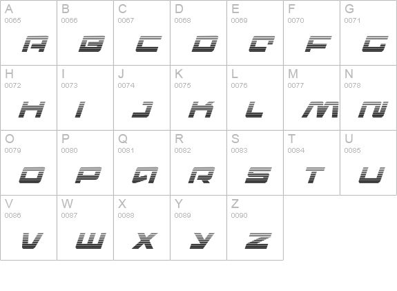 Pulse Rifle Gradient Italic uppercase A-Z preview