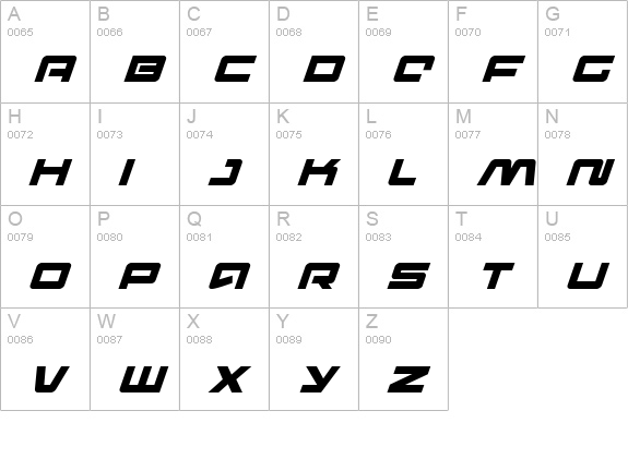 Pulse Rifle Italic uppercase A-Z preview