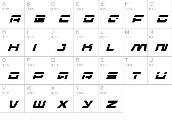 Pulse Rifle Laser Italic uppercase A-Z preview