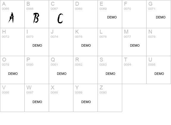 Pumpkinhead DEMO uppercase A-Z preview
