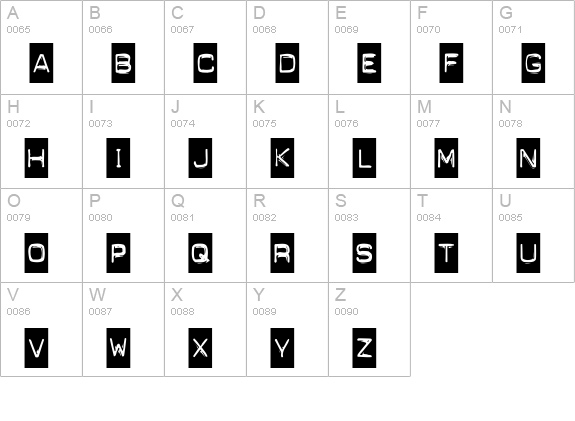 PunchLabel Regular uppercase A-Z preview