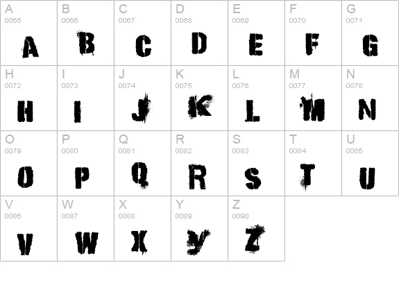 Punk Kid uppercase A-Z preview