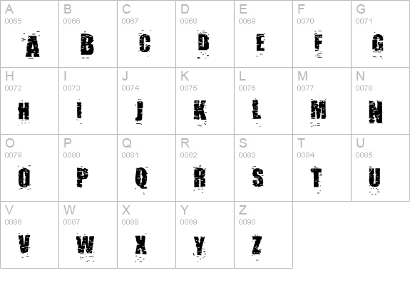 pUNKASSBITCH uppercase A-Z preview