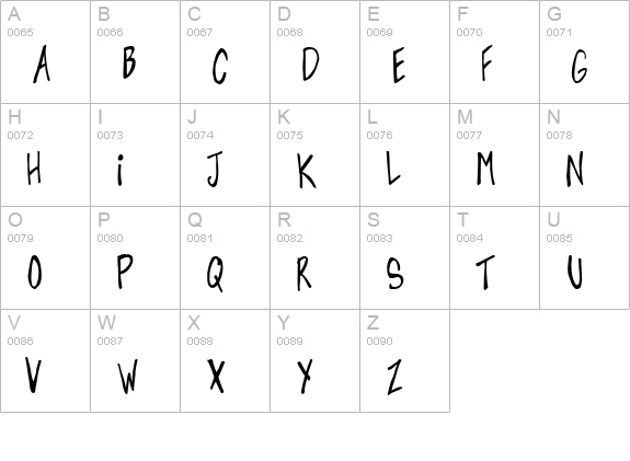 Punker uppercase A-Z preview