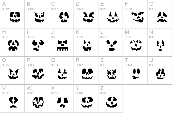 Punkinhead uppercase A-Z preview