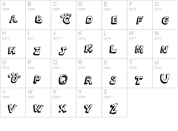 Puppy_paws uppercase A-Z preview