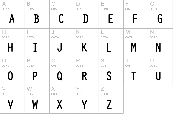 Pure-Capital uppercase A-Z preview